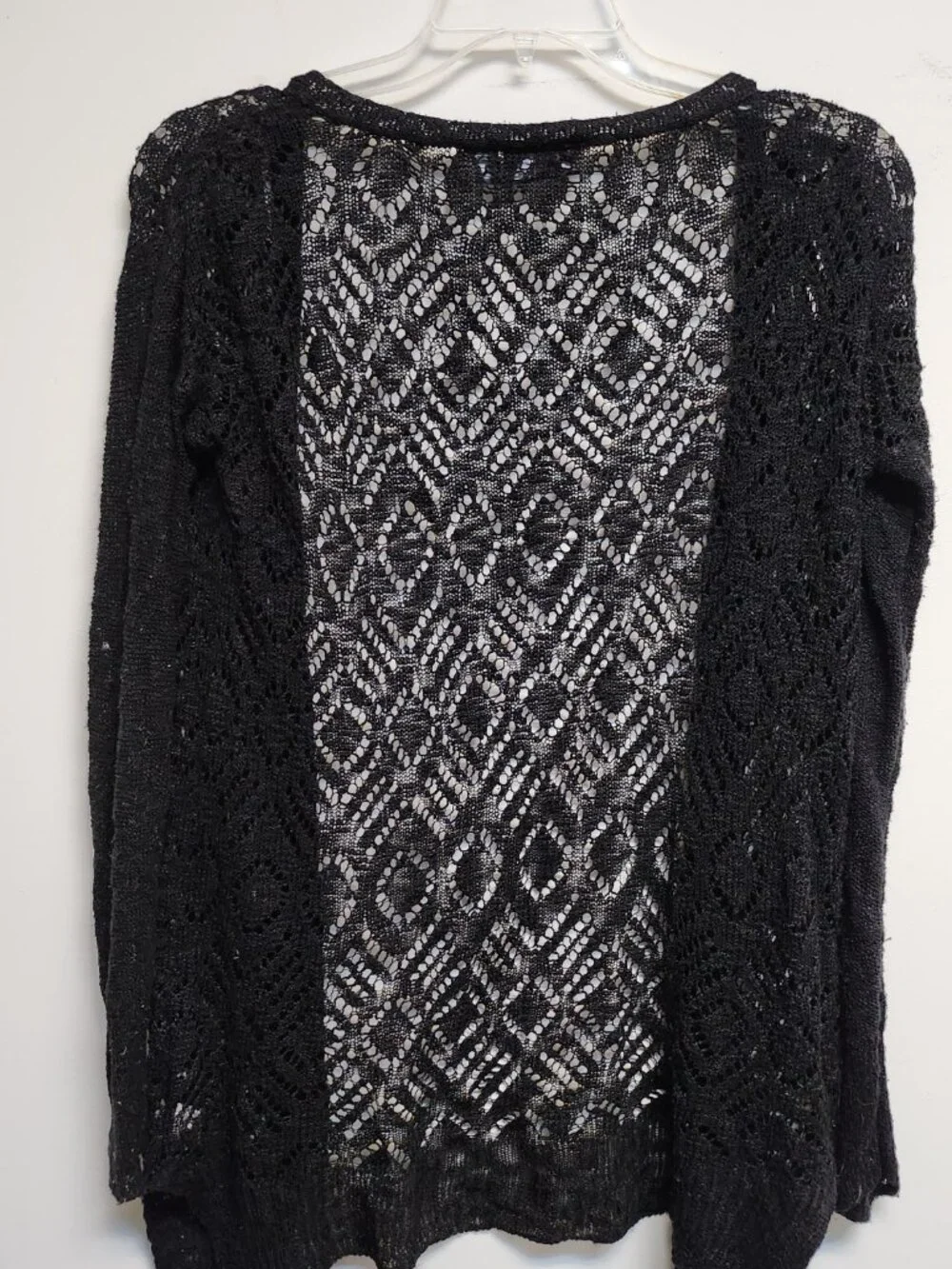 The Children's Place Black Crochet Duster Cardigan Size XXL-16